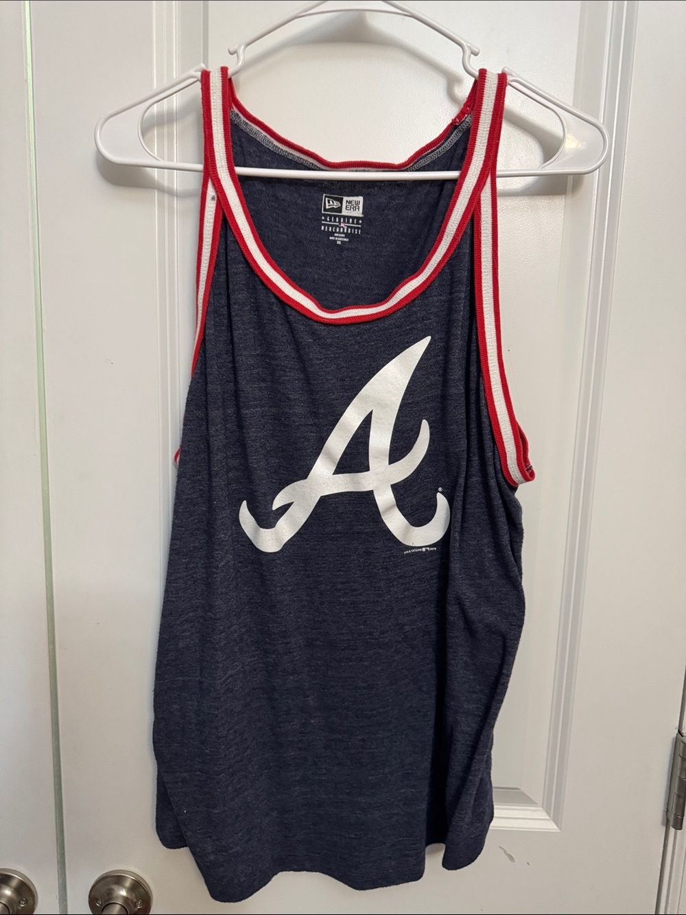 New Era Navy Tank Top with Red and White Trim